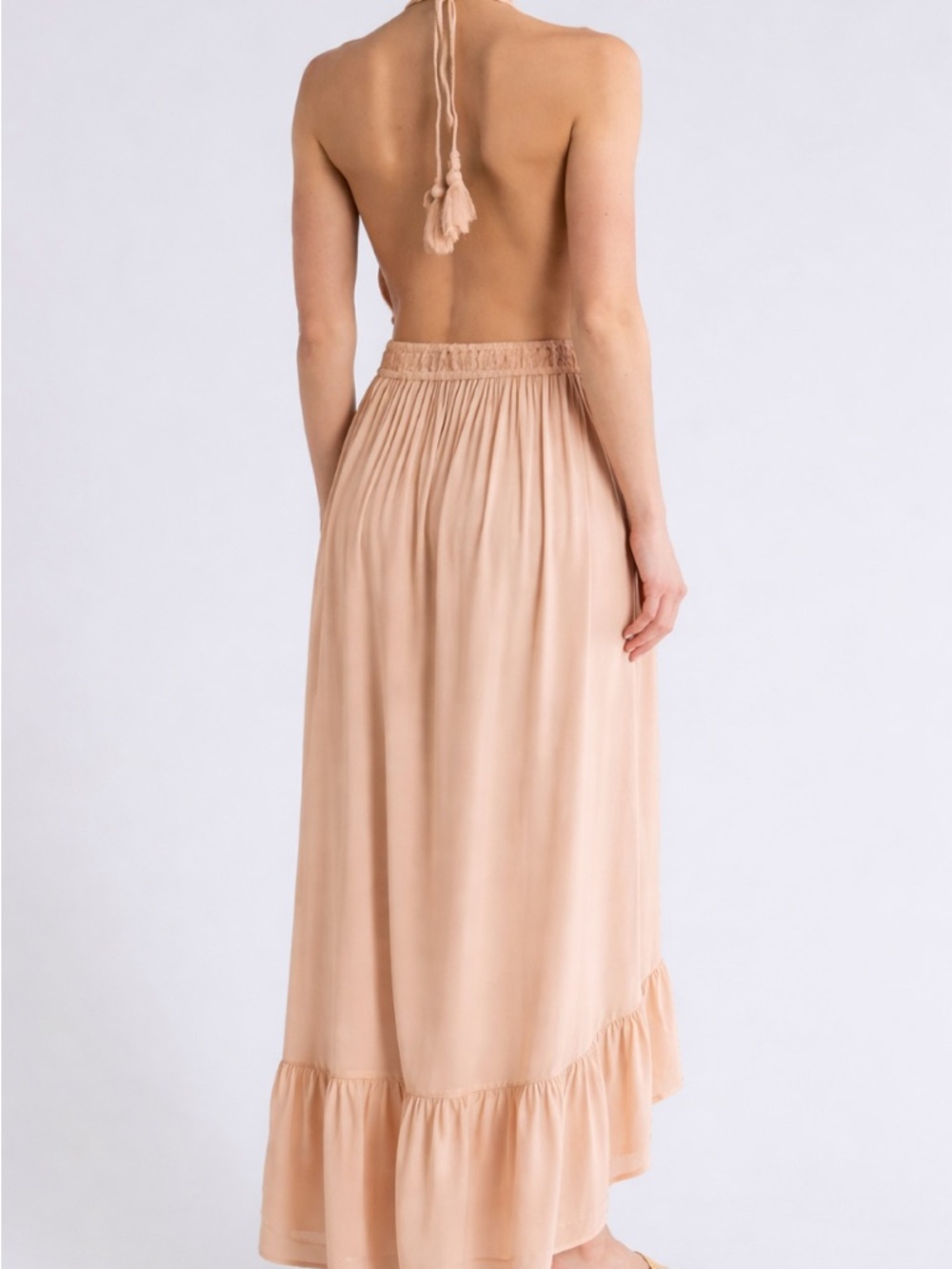 NWT BOHO ME Open Back Plunge Neck Halter Dress Small - RARE